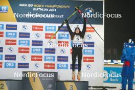 07.02.2024, Nove Mesto na Morave, Czechia (CZE): Lou Jeanmonnot (FRA) - IBU World Championships Biathlon, medals, Nove Mesto na Morave (CZE). www.nordicfocus.com. © Thibaut/NordicFocus. Every downloaded picture is fee-liable.