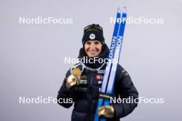 07.02.2024, Nove Mesto na Morave, Czechia (CZE): Julia Simon (FRA) - IBU World Championships Biathlon, medals, Nove Mesto na Morave (CZE). www.nordicfocus.com. © Manzoni/NordicFocus. Every downloaded picture is fee-liable.