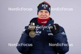 11.02.2024, Nove Mesto na Morave, Czechia (CZE): Vetle Sjaastad Christiansen (NOR) - IBU World Championships Biathlon, medals, Nove Mesto na Morave (CZE). www.nordicfocus.com. © Manzoni/NordicFocus. Every downloaded picture is fee-liable.