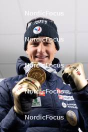 07.02.2024, Nove Mesto na Morave, Czechia (CZE): Eric Perrot (FRA) - IBU World Championships Biathlon, medals, Nove Mesto na Morave (CZE). www.nordicfocus.com. © Manzoni/NordicFocus. Every downloaded picture is fee-liable.