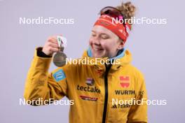 17.02.2024, Nove Mesto na Morave, Czechia (CZE): Selina Grotian (GER) - IBU World Championships Biathlon, medals, Nove Mesto na Morave (CZE). www.nordicfocus.com. © Manzoni/NordicFocus. Every downloaded picture is fee-liable.