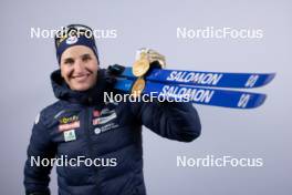 09.02.2024, Nove Mesto na Morave, Czechia (CZE): Julia Simon (FRA) - IBU World Championships Biathlon, medals, Nove Mesto na Morave (CZE). www.nordicfocus.com. © Manzoni/NordicFocus. Every downloaded picture is fee-liable.