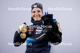 09.02.2024, Nove Mesto na Morave, Czechia (CZE): Julia Simon (FRA) - IBU World Championships Biathlon, medals, Nove Mesto na Morave (CZE). www.nordicfocus.com. © Manzoni/NordicFocus. Every downloaded picture is fee-liable.