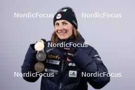 11.02.2024, Nove Mesto na Morave, Czechia (CZE): Justine Braisaz-Bouchet (FRA) - IBU World Championships Biathlon, medals, Nove Mesto na Morave (CZE). www.nordicfocus.com. © Manzoni/NordicFocus. Every downloaded picture is fee-liable.