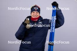 11.02.2024, Nove Mesto na Morave, Czechia (CZE): Vetle Sjaastad Christiansen (NOR) - IBU World Championships Biathlon, medals, Nove Mesto na Morave (CZE). www.nordicfocus.com. © Manzoni/NordicFocus. Every downloaded picture is fee-liable.