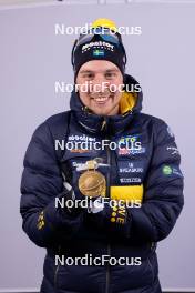 17.02.2024, Nove Mesto na Morave, Czechia (CZE): Victor Brandt (SWE) - IBU World Championships Biathlon, medals, Nove Mesto na Morave (CZE). www.nordicfocus.com. © Manzoni/NordicFocus. Every downloaded picture is fee-liable.