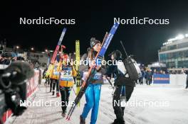 13.02.2024, Nove Mesto na Morave, Czechia (CZE): Janina Hettich-Walz (GER), Lisa Vittozzi (ITA), (l-r) - IBU World Championships Biathlon, medals, Nove Mesto na Morave (CZE). www.nordicfocus.com. © Thibaut/NordicFocus. Every downloaded picture is fee-liable.