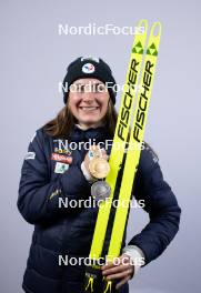 09.02.2024, Nove Mesto na Morave, Czechia (CZE): Justine Braisaz-Bouchet (FRA) - IBU World Championships Biathlon, medals, Nove Mesto na Morave (CZE). www.nordicfocus.com. © Manzoni/NordicFocus. Every downloaded picture is fee-liable.