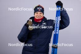 11.02.2024, Nove Mesto na Morave, Czechia (CZE): Vetle Sjaastad Christiansen (NOR) - IBU World Championships Biathlon, medals, Nove Mesto na Morave (CZE). www.nordicfocus.com. © Manzoni/NordicFocus. Every downloaded picture is fee-liable.