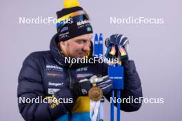 17.02.2024, Nove Mesto na Morave, Czechia (CZE): Victor Brandt (SWE) - IBU World Championships Biathlon, medals, Nove Mesto na Morave (CZE). www.nordicfocus.com. © Manzoni/NordicFocus. Every downloaded picture is fee-liable.