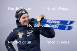 09.02.2024, Nove Mesto na Morave, Czechia (CZE): Julia Simon (FRA) - IBU World Championships Biathlon, medals, Nove Mesto na Morave (CZE). www.nordicfocus.com. © Manzoni/NordicFocus. Every downloaded picture is fee-liable.