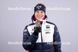 10.02.2024, Nove Mesto na Morave, Czechia (CZE): Vetle Sjaastad Christiansen (NOR) - IBU World Championships Biathlon, medals, Nove Mesto na Morave (CZE). www.nordicfocus.com. © Manzoni/NordicFocus. Every downloaded picture is fee-liable.