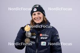 11.02.2024, Nove Mesto na Morave, Czechia (CZE): Justine Braisaz-Bouchet (FRA) - IBU World Championships Biathlon, medals, Nove Mesto na Morave (CZE). www.nordicfocus.com. © Manzoni/NordicFocus. Every downloaded picture is fee-liable.