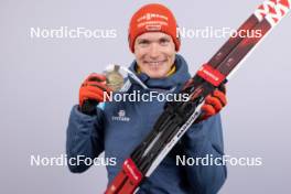 14.02.2024, Nove Mesto na Morave, Czechia (CZE): Benedikt Doll (GER) - IBU World Championships Biathlon, medals, Nove Mesto na Morave (CZE). www.nordicfocus.com. © Manzoni/NordicFocus. Every downloaded picture is fee-liable.