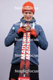 14.02.2024, Nove Mesto na Morave, Czechia (CZE): Benedikt Doll (GER) - IBU World Championships Biathlon, medals, Nove Mesto na Morave (CZE). www.nordicfocus.com. © Manzoni/NordicFocus. Every downloaded picture is fee-liable.