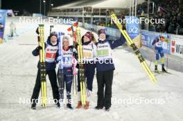 07.02.2024, Nove Mesto na Morave, Czechia (CZE): Tarjei Boe (NOR), Ingrid Landmark Tandrevold (NOR), Karoline Offigstad Knotten (NOR), Johannes Thingnes Boe (NOR), (l-r) - IBU World Championships Biathlon, mixed relay, Nove Mesto na Morave (CZE). www.nordicfocus.com. © Thibaut/NordicFocus. Every downloaded picture is fee-liable.