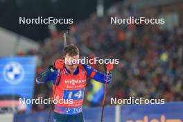 17.02.2024, Nove Mesto na Morave, Czechia (CZE): Jake Brown (USA) - IBU World Championships Biathlon, relay men, Nove Mesto na Morave (CZE). www.nordicfocus.com. © Manzoni/NordicFocus. Every downloaded picture is fee-liable.