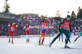 17.02.2024, Nove Mesto na Morave, Czechia (CZE): Mihail Usov (MDA), Tomas Kaukenas (LTU), (l-r) - IBU World Championships Biathlon, relay men, Nove Mesto na Morave (CZE). www.nordicfocus.com. © Thibaut/NordicFocus. Every downloaded picture is fee-liable.