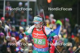 17.02.2024, Nove Mesto na Morave, Czechia (CZE): Anton Sinapov (BUL) - IBU World Championships Biathlon, relay men, Nove Mesto na Morave (CZE). www.nordicfocus.com. © Thibaut/NordicFocus. Every downloaded picture is fee-liable.