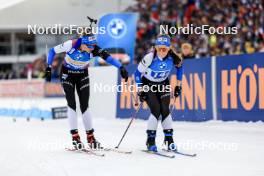 17.02.2024, Nove Mesto na Morave, Czechia (CZE): Susan Kuelm (EST), Johanna Talihaerm (EST), (l-r) - IBU World Championships Biathlon, relay women, Nove Mesto na Morave (CZE). www.nordicfocus.com. © Manzoni/NordicFocus. Every downloaded picture is fee-liable.