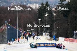 17.02.2024, Nove Mesto na Morave, Czechia (CZE): Lou Jeanmonnot (FRA), Anna Magnusson (SWE), (l-r) - IBU World Championships Biathlon, relay women, Nove Mesto na Morave (CZE). www.nordicfocus.com. © Manzoni/NordicFocus. Every downloaded picture is fee-liable.