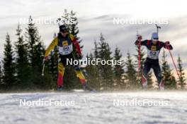 17.11.2024, Sjusjoen, Norway (NOR): César Beauvais (BEL), Kristian Mentzoni-Klausen (NOR), (l-r) - Biathlon Season Opening, mass, Sjusjoen (NOR). www.nordicfocus.com. © Nordnes/NordicFocus. Every downloaded picture is fee-liable.