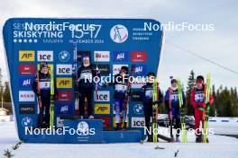 17.11.2024, Sjusjoen, Norway (NOR): Maren Hjelmeset Kirkeeide (NOR), Ingrid Landmark Tandrevold (NOR), Dorothea Wierer (ITA), Karoline Offigstad Knotten (NOR), Karoline Erdal (NOR), Joanna Jakiela (POL), (l-r) - Biathlon Season Opening, mass, Sjusjoen (NOR). www.nordicfocus.com. © Nordnes/NordicFocus. Every downloaded picture is fee-liable.