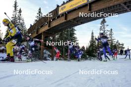 17.11.2024, Sjusjoen, Norway (NOR): Mia Jenny Nygaard Oestreng (NOR), Malin Auganaes Bergtun (NOR), Daria Gembicka (POL), Guro Femsteinevik (NOR), Synne Owren (NOR), (l-r) - Biathlon Season Opening, mass, Sjusjoen (NOR). www.nordicfocus.com. © Nordnes/NordicFocus. Every downloaded picture is fee-liable.