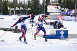 17.11.2024, Sjusjoen, Norway (NOR): Ingrid Landmark Tandrevold (NOR), Maren Hjelmeset Kirkeeide (NOR), (l-r) - Biathlon Season Opening, mass, Sjusjoen (NOR). www.nordicfocus.com. © Nordnes/NordicFocus. Every downloaded picture is fee-liable.