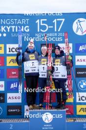 17.11.2024, Sjusjoen, Norway (NOR): Vetle Sjaastad Christiansen (NOR), Endre Stroemsheim (NOR), Johan-Olav Botn (NOR), (l-r) - Biathlon Season Opening, mass, Sjusjoen (NOR). www.nordicfocus.com. © Nordnes/NordicFocus. Every downloaded picture is fee-liable.