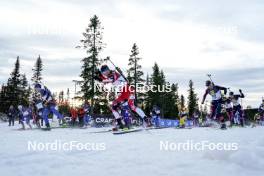 17.11.2024, Sjusjoen, Norway (NOR): Sivert Guttorm Bakken (NOR), Johan-Olav Smoerdal Botn (NOR), (l-r) - Biathlon Season Opening, mass, Sjusjoen (NOR). www.nordicfocus.com. © Nordnes/NordicFocus. Every downloaded picture is fee-liable.