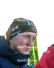 17.11.2024, Sjusjoen, Norway (NOR): Maren Kirkeeide (NOR) being interviewed by Norwegian broadcaster NRK - Biathlon Season Opening, mass, Sjusjoen (NOR). www.nordicfocus.com. © Nordnes/NordicFocus. Every downloaded picture is fee-liable.