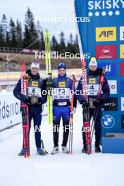 17.11.2024, Sjusjoen, Norway (NOR): Emilien Jacquelin (FRA), Sverre Dahlen Aspenes (NOR), Sturla Holm Laegreid (NOR), (l-r) - Biathlon Season Opening, mass, Sjusjoen (NOR). www.nordicfocus.com. © Nordnes/NordicFocus. Every downloaded picture is fee-liable.