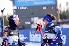 17.11.2024, Sjusjoen, Norway (NOR): Ingrid Landmark Tandrevold (NOR), Dorothea Wierer (ITA), (l-r) - Biathlon Season Opening, mass, Sjusjoen (NOR). www.nordicfocus.com. © Nordnes/NordicFocus. Every downloaded picture is fee-liable.