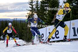 17.11.2024, Sjusjoen, Norway (NOR): Julien Petitjacques (BEL), Harald Oeygard (NOR), Magnus Boee (NOR), (l-r) - Biathlon Season Opening, mass, Sjusjoen (NOR). www.nordicfocus.com. © Nordnes/NordicFocus. Every downloaded picture is fee-liable.