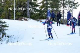 17.11.2024, Sjusjoen, Norway (NOR): Une Christiane Tronerud Kvelvane (NOR), Agathe Brathagen (NOR), (l-r) - Biathlon Season Opening, mass, Sjusjoen (NOR). www.nordicfocus.com. © Nordnes/NordicFocus. Every downloaded picture is fee-liable.