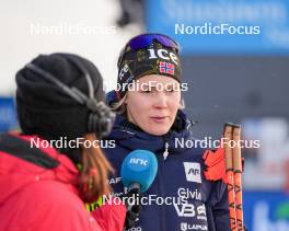 17.11.2024, Sjusjoen, Norway (NOR): Karoline Offigstad Knotten (NOR) being interviewed by Norwegian broadcaster NRK - Biathlon Season Opening, mass, Sjusjoen (NOR). www.nordicfocus.com. © Nordnes/NordicFocus. Every downloaded picture is fee-liable.