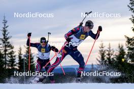 17.11.2024, Sjusjoen, Norway (NOR): Vetle Sjaastad Christiansen (NOR), Endre Stroemsheim (NOR), (l-r) - Biathlon Season Opening, mass, Sjusjoen (NOR). www.nordicfocus.com. © Nordnes/NordicFocus. Every downloaded picture is fee-liable.