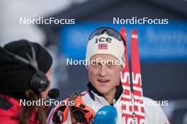 17.11.2024, Sjusjoen, Norway (NOR): Endre Stroemsheim (NOR) being interviewed by Norwegian broadcaster NRK - Biathlon Season Opening, mass, Sjusjoen (NOR). www.nordicfocus.com. © Nordnes/NordicFocus. Every downloaded picture is fee-liable.