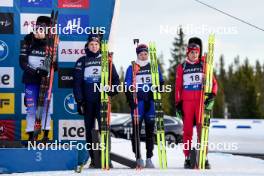 17.11.2024, Sjusjoen, Norway (NOR): Serafin Wiestner (SUI), Karoline Offigstad Knotten (NOR), Karoline Erdal (NOR), Joanna Jakiela (POL), (l-r) - Biathlon Season Opening, mass, Sjusjoen (NOR). www.nordicfocus.com. © Nordnes/NordicFocus. Every downloaded picture is fee-liable.