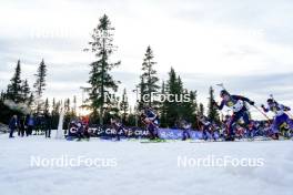 17.11.2024, Sjusjoen, Norway (NOR): Johannes Thingnes Boe (NOR), Tarjei Boe (NOR), Johannes Dale-Skjevdal (NOR), Sturla Holm Laegreid (NOR), Vetle Sjaastad Christiansen (NOR), (l-r) - Biathlon Season Opening, mass, Sjusjoen (NOR). www.nordicfocus.com. © Nordnes/NordicFocus. Every downloaded picture is fee-liable.