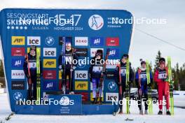 17.11.2024, Sjusjoen, Norway (NOR): Maren Hjelmeset Kirkeeide (NOR), Ingrid Landmark Tandrevold (NOR), Dorothea Wierer (ITA), Karoline Offigstad Knotten (NOR), Karoline Erdal (NOR), Joanna Jakiela (POL), (l-r) - Biathlon Season Opening, mass, Sjusjoen (NOR). www.nordicfocus.com. © Nordnes/NordicFocus. Every downloaded picture is fee-liable.