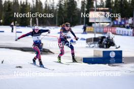 17.11.2024, Sjusjoen, Norway (NOR): Ingrid Landmark Tandrevold (NOR), Maren Hjelmeset Kirkeeide (NOR), (l-r) - Biathlon Season Opening, mass, Sjusjoen (NOR). www.nordicfocus.com. © Nordnes/NordicFocus. Every downloaded picture is fee-liable.