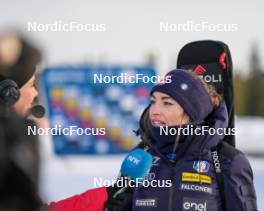 17.11.2024, Sjusjoen, Norway (NOR): Dorothea Wierer (ITA) being interviewed by Norwegian broadcaster NRK - Biathlon Season Opening, mass, Sjusjoen (NOR). www.nordicfocus.com. © Nordnes/NordicFocus. Every downloaded picture is fee-liable.