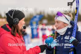 17.11.2024, Sjusjoen, Norway (NOR): Ingrid Landmark Tandrevold (NOR) being interviewed by Norwegian broadcaster NRK - Biathlon Season Opening, mass, Sjusjoen (NOR). www.nordicfocus.com. © Nordnes/NordicFocus. Every downloaded picture is fee-liable.