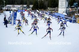 17.11.2024, Sjusjoen, Norway (NOR): Haavard Kne Galaaen (NOR), Einar Hedegart (NOR), Filip Fjeld Andersen (NOR), Sondre Aputsiaq Rein Slettemark (NOR), (l-r) - Biathlon Season Opening, mass, Sjusjoen (NOR). www.nordicfocus.com. © Nordnes/NordicFocus. Every downloaded picture is fee-liable.