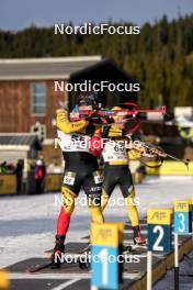 17.11.2024, Sjusjoen, Norway (NOR): Florent Claude (BEL), Magnus Boee (NOR), (l-r) - Biathlon Season Opening, mass, Sjusjoen (NOR). www.nordicfocus.com. © Nordnes/NordicFocus. Every downloaded picture is fee-liable.