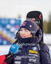 17.11.2024, Sjusjoen, Norway (NOR): Dorothea Wierer (ITA) being interviewed by Norwegian broadcaster NRK - Biathlon Season Opening, mass, Sjusjoen (NOR). www.nordicfocus.com. © Nordnes/NordicFocus. Every downloaded picture is fee-liable.