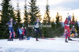 17.11.2024, Sjusjoen, Norway (NOR): Alexander Gunnar Hernes (NOR), Osvald Klokker Groenning (NOR), Eirik Stensaker Tvinnereim (NOR), (l-r) - Biathlon Season Opening, mass, Sjusjoen (NOR). www.nordicfocus.com. © Nordnes/NordicFocus. Every downloaded picture is fee-liable.