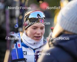 17.11.2024, Sjusjoen, Norway (NOR): Juni Arnekleiv (NOR) being interviewed by Norwegian broadcaster NRK - Biathlon Season Opening, mass, Sjusjoen (NOR). www.nordicfocus.com. © Nordnes/NordicFocus. Every downloaded picture is fee-liable.